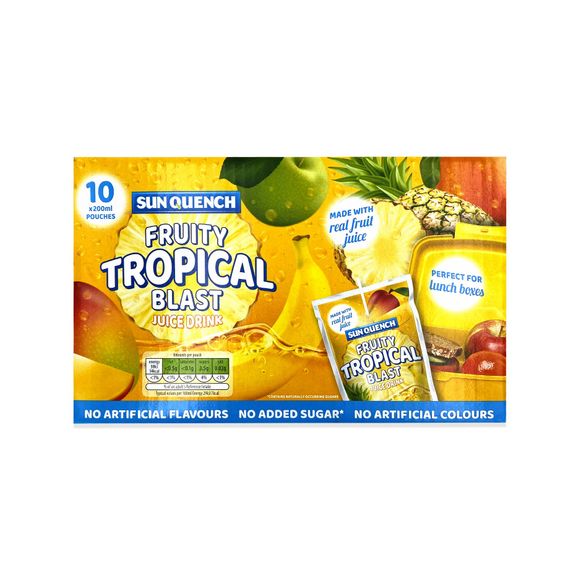 Fruity Tropical Blast Juice Drink 10x200ml Sun Quench